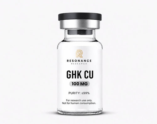 GHK-CU 100mg research peptide vial by Resonance Research