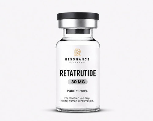 Retatrutide 30mg research peptide vial by Resonance Research